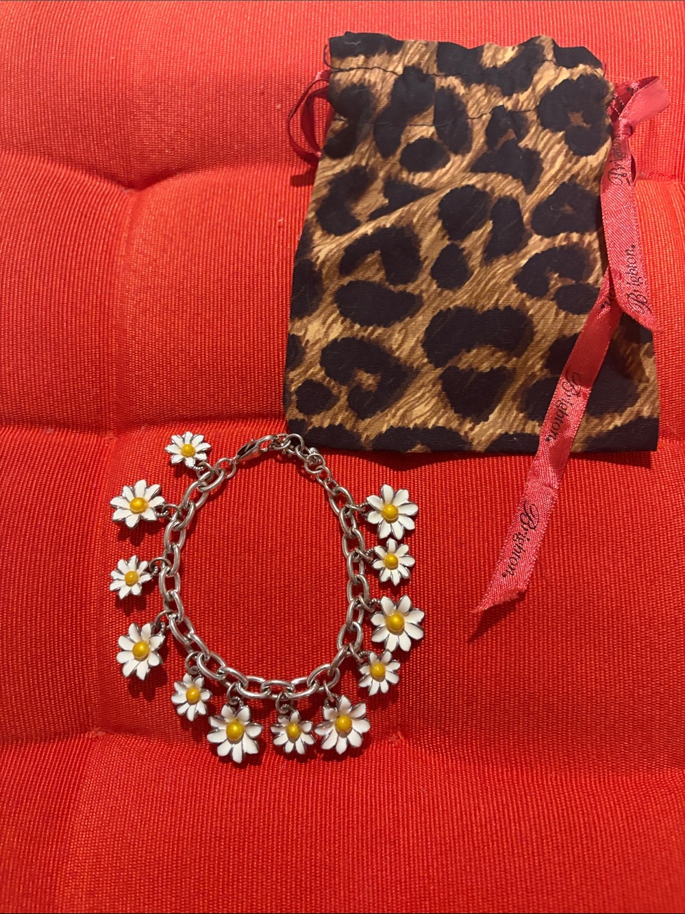 Brighton Daisy Charm Silver-Tone Bracelet with White & Yellow Enamel Flowers - Picture 4 of 4